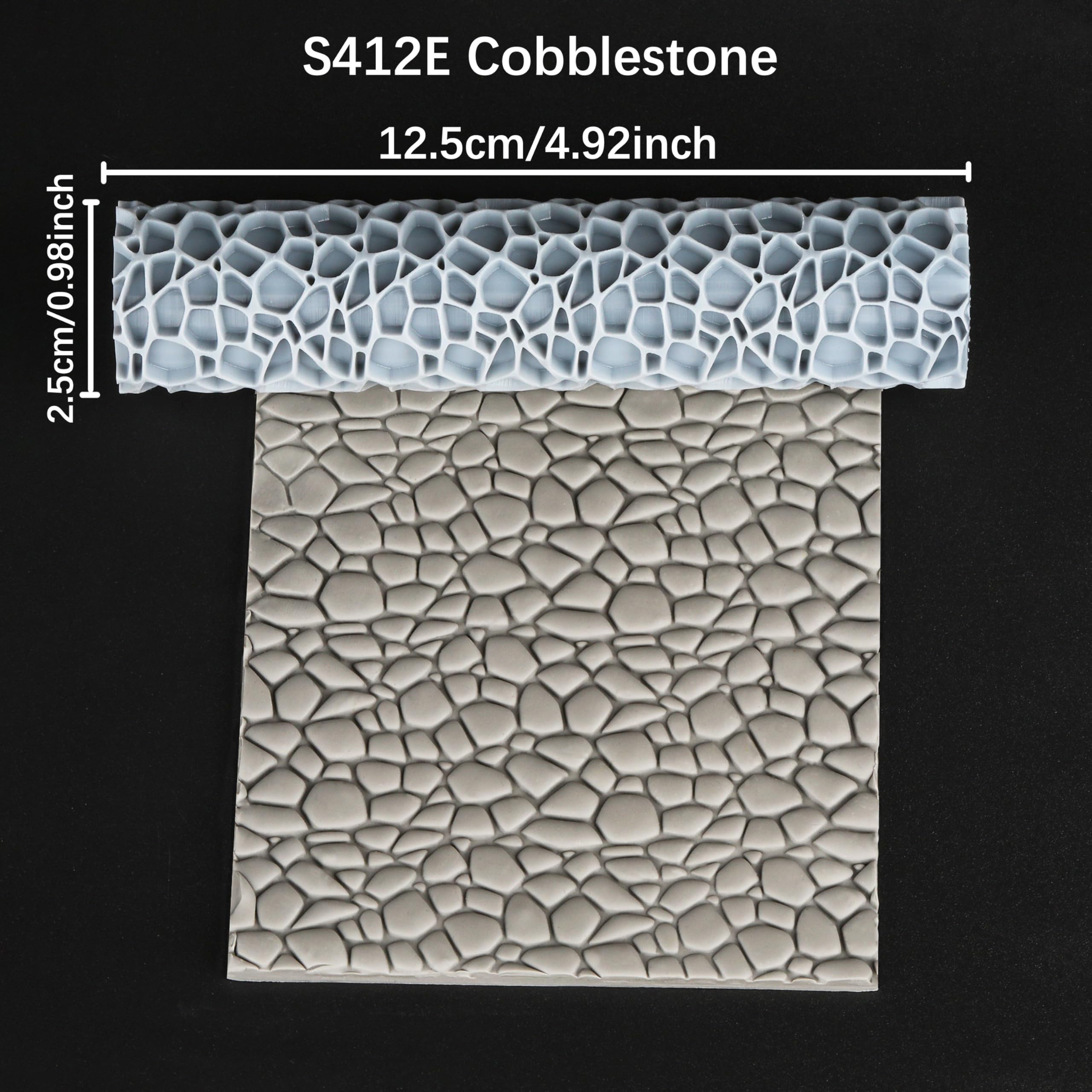 AUSPDICE S412E Cobblestone Texture Roller – High-Detail 3D Printed Roller for Clay, Foam, and Polymer Clay (16 Styles)