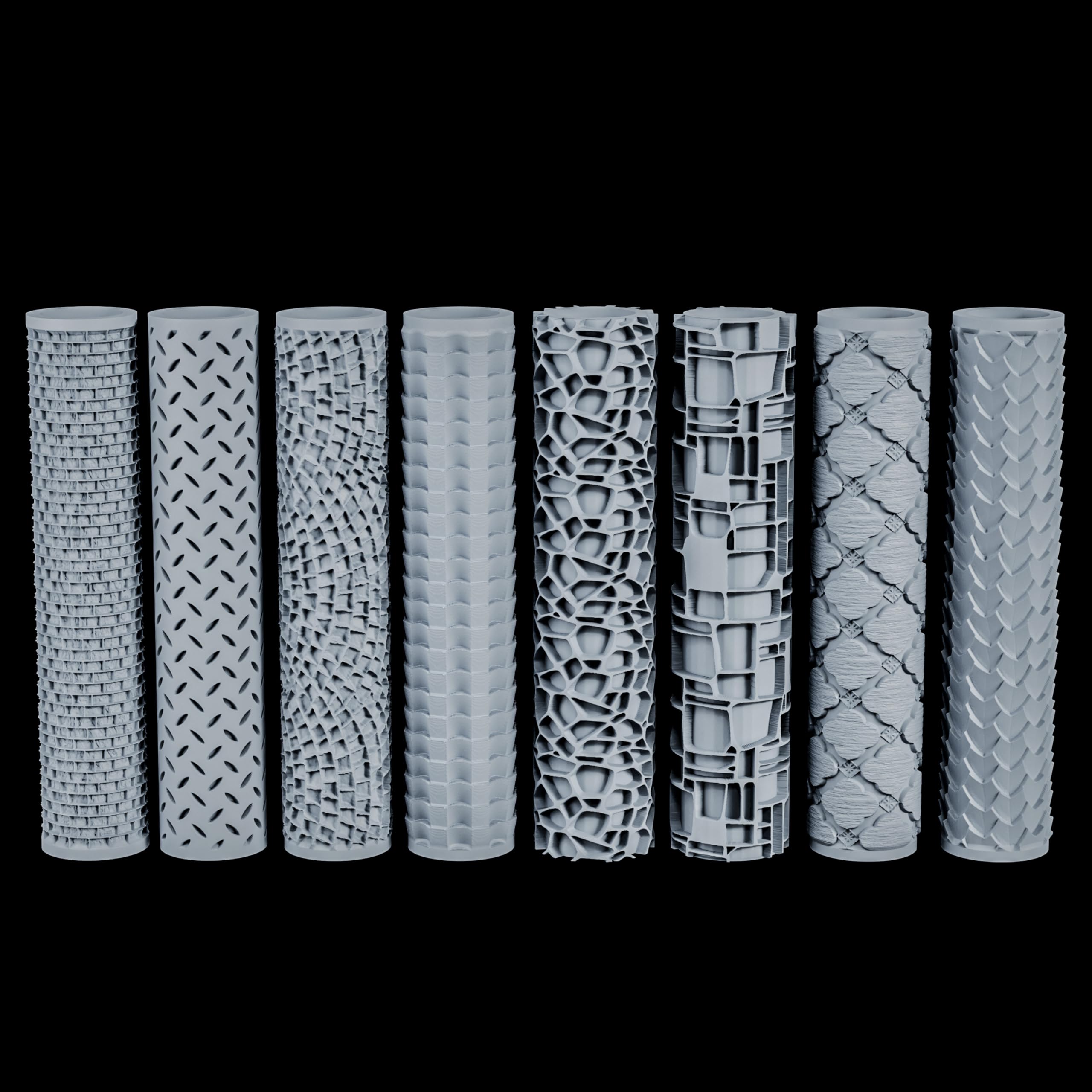 AUSPDICE S412E Cobblestone Texture Roller – High-Detail 3D Printed Roller for Clay, Foam, and Polymer Clay (16 Styles)
