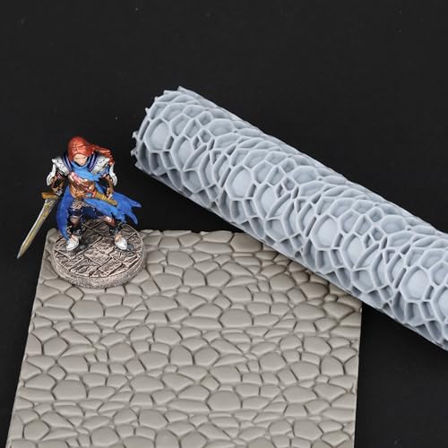 AUSPDICE S412E Cobblestone Texture Roller – High-Detail 3D Printed Roller for Clay, Foam, and Polymer Clay (16 Styles)