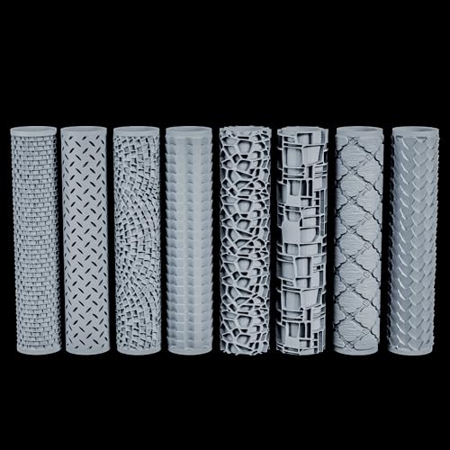 AUSPDICE Texture Roller Set – 16 Unique Patterns for RPG Terrain and Miniatures – Skull S411-D