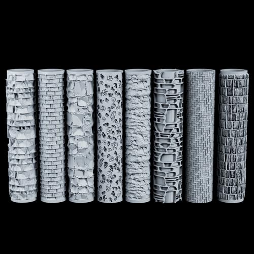 AUSPDICE Texture Roller Set – 16 Unique Patterns for RPG Terrain and Miniatures – Skull S411-D
