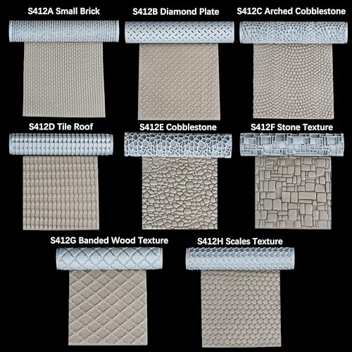 AUSPDICE Texture Roller Set – 16 Unique Patterns for RPG Terrain and Miniatures – Skull S411-D