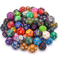 AUSTOR 70-Piece D12 Dice Set – Mixed Colors Polyhedral Dice with Velvet Storage Bag for DND RPG MTG