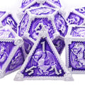 AUSTOR Metal D&D Dice Set - 7 Polyhedral Dice with Dragon Design, Zinc Alloy, Storage Box Included