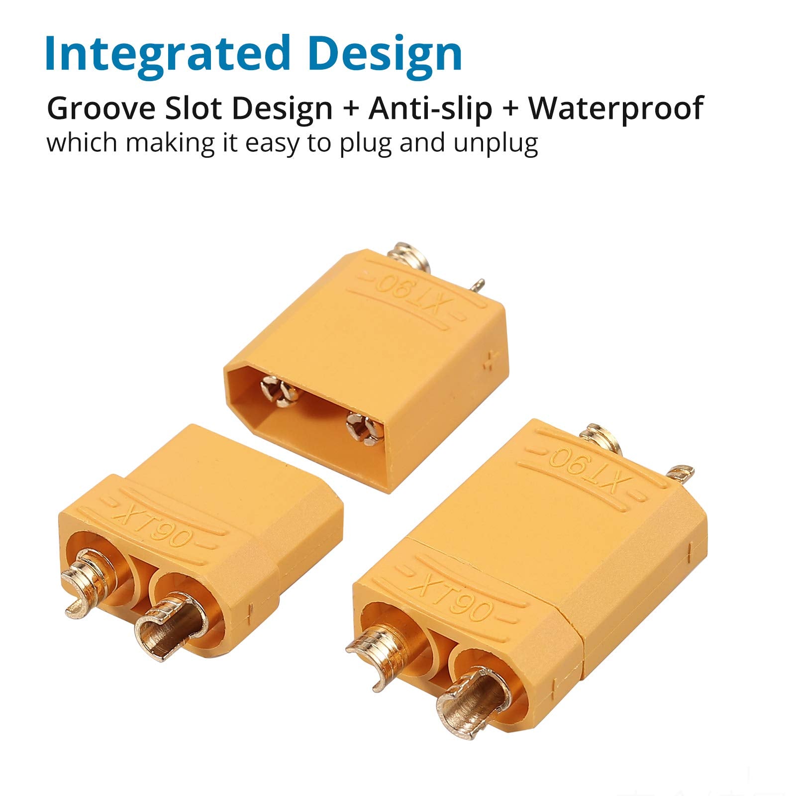 AUTOUTLET 10 Pairs XT90 Male Female Bullet Connectors with Heat Shrink for RC LiPo Batteries