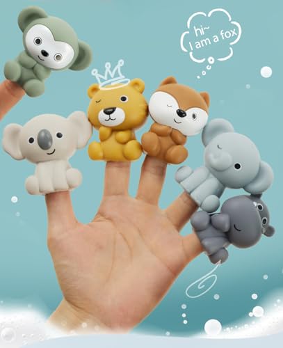 Auvitaya Stackable Boat Bath Toys with Finger Puppets – Baby Bathtub Stacking Set