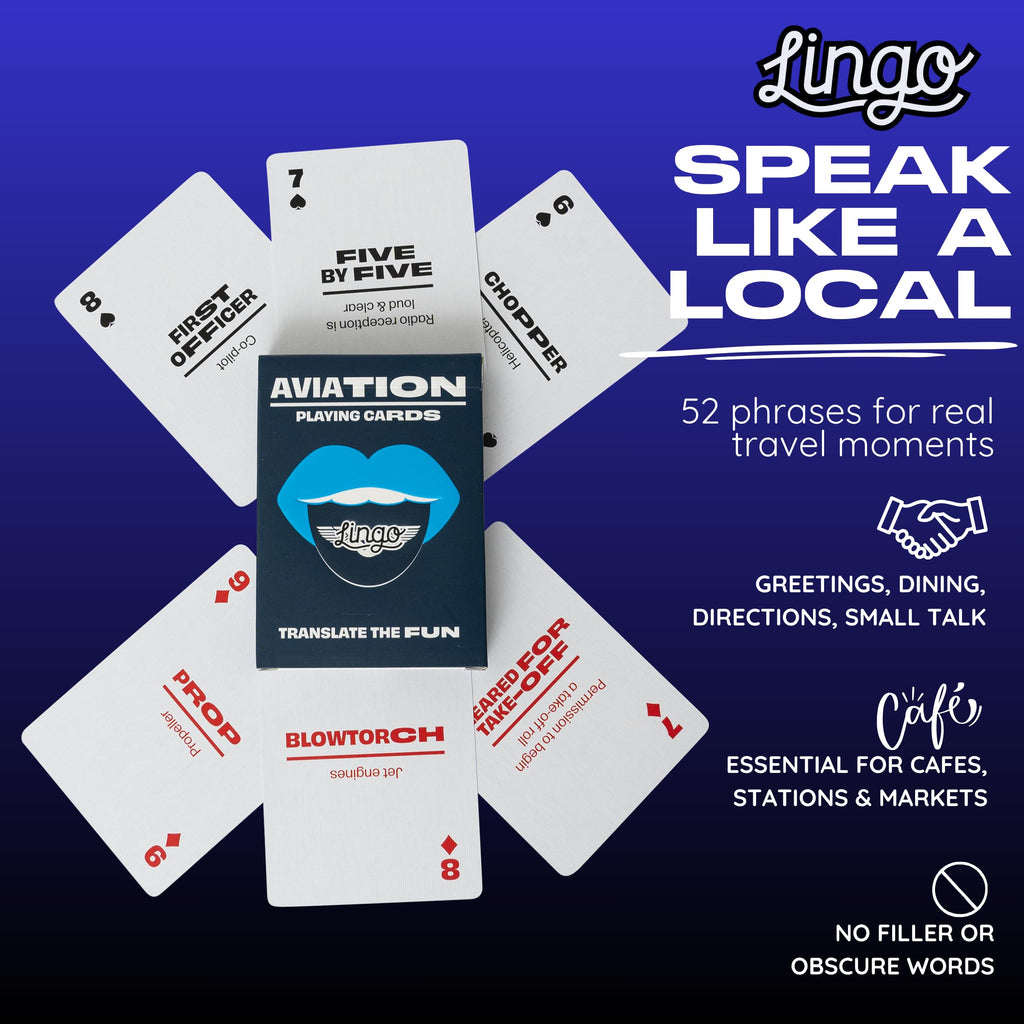 Aviation Lingo Playing Cards – Learn Slang with 54 Flashcards & Standard Deck