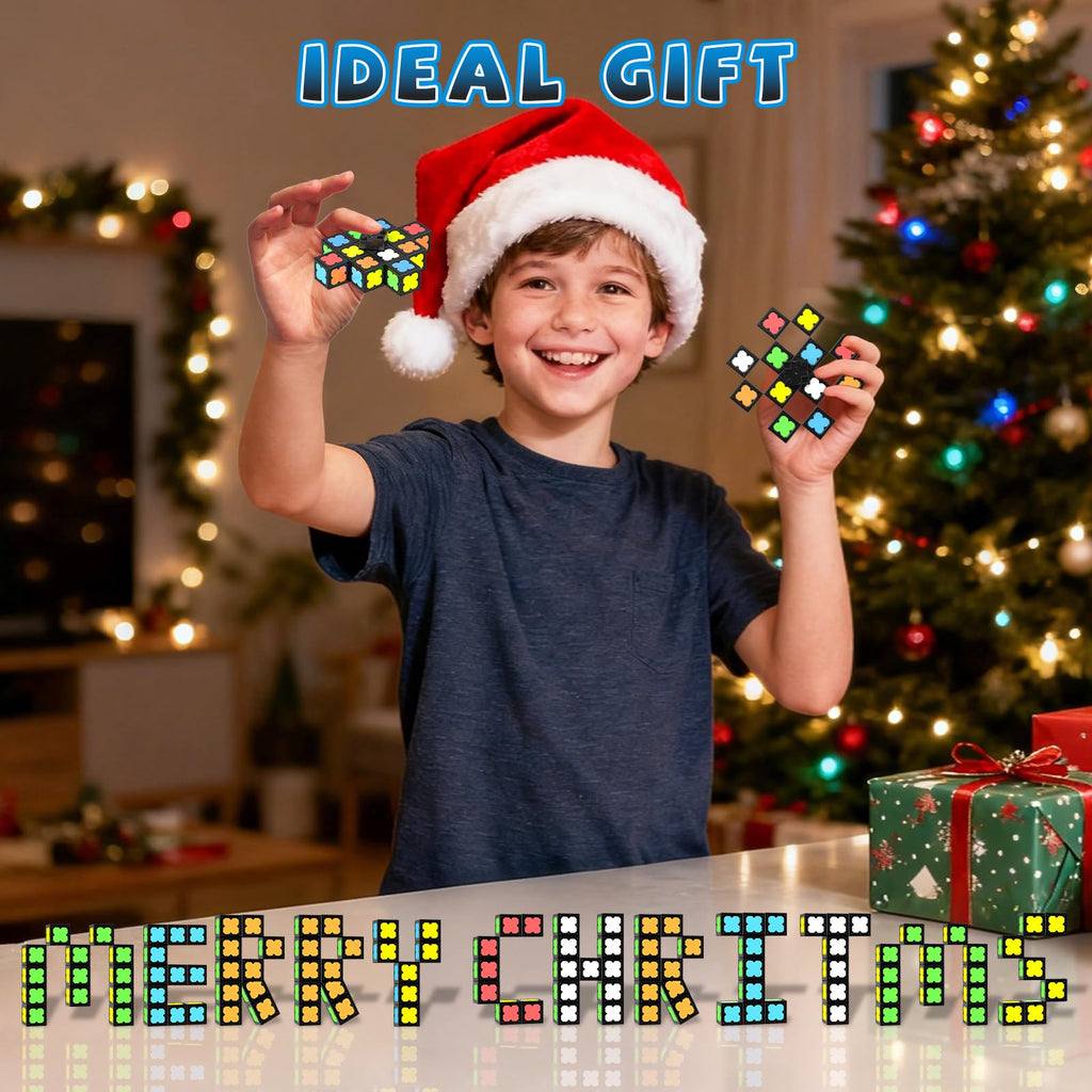 Axirata 4-in-1 Magnetic Fidget Spinner Cube Set – Glow-in-the-Dark Transformable Blocks for Stress Relief & Sensory Play