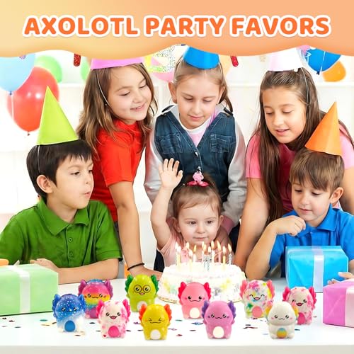 Axolotl Slow Rising Squishy Toys - 20 Pack - Cute Party Favors & Classroom Prizes