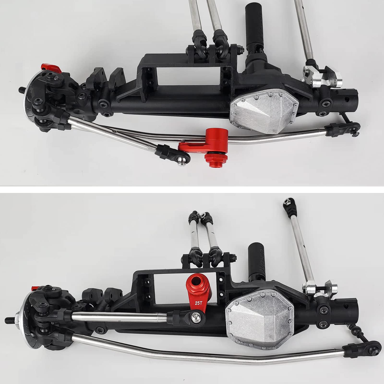 AXSPEED Alloy 25T Steering Servo Arm Horn for 1/10 RC Axial RBX10 AXI03005 Crawler (Red)