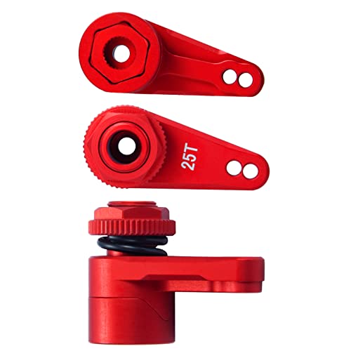 AXSPEED Alloy 25T Steering Servo Arm Horn for 1/10 RC Axial RBX10 AXI03005 Crawler (Red)