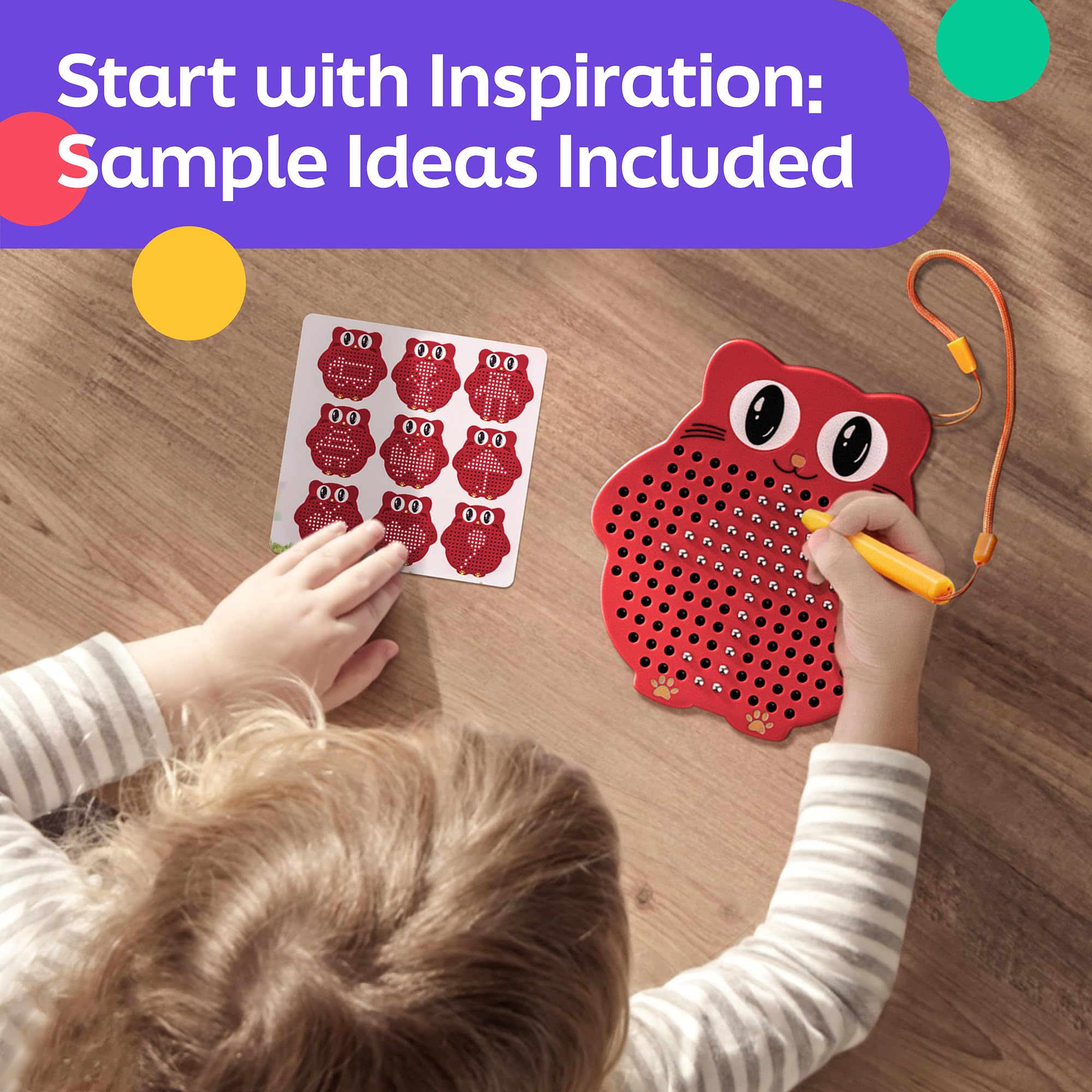 AYNAT FUN Magnetic Drawing Board – No-Mess Travel Toy for Toddlers with Beads and Stylus Pen