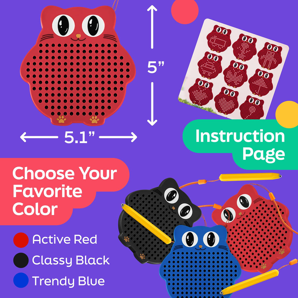 AYNAT FUN Magnetic Drawing Board – No-Mess Travel Toy for Toddlers with Beads and Stylus Pen