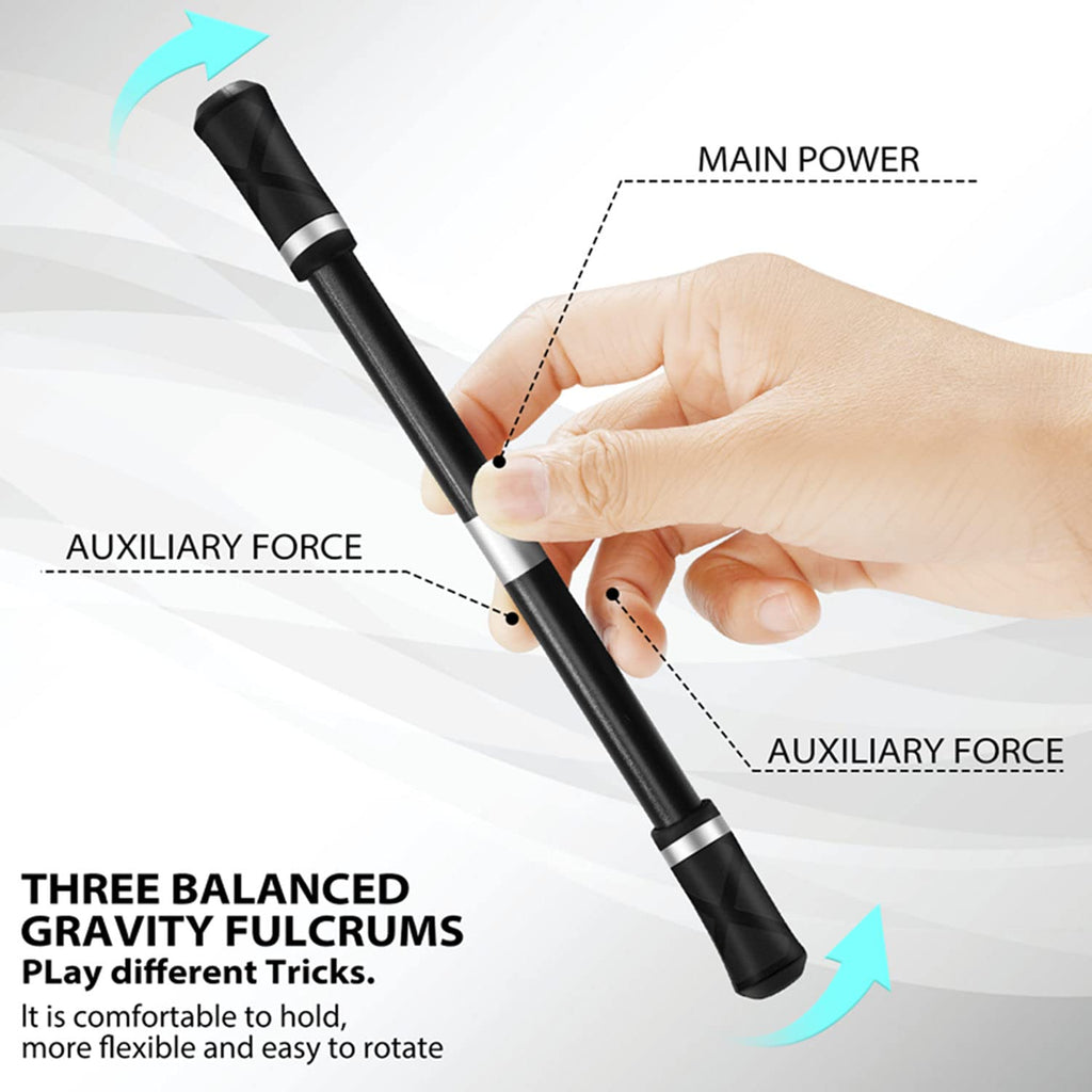 AYXXZJD Pen Spinning Set - 4 Modular Spinner Pens with Weighted Balance, ABS Barrel, and Tutorial (Silver, Black, Red, Blue)
