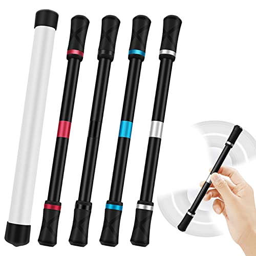 AYXXZJD Pen Spinning Set - 4 Modular Spinner Pens with Weighted Balance, ABS Barrel, and Tutorial (Silver, Black, Red, Blue)
