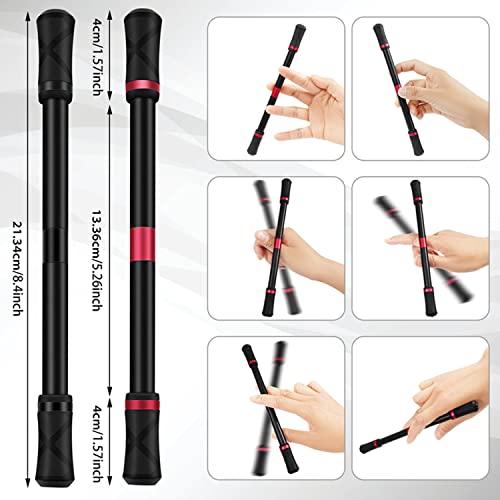 AYXXZJD Pen Spinning Set - 4 Modular Spinner Pens with Weighted Balance, ABS Barrel, and Tutorial (Silver, Black, Red, Blue)