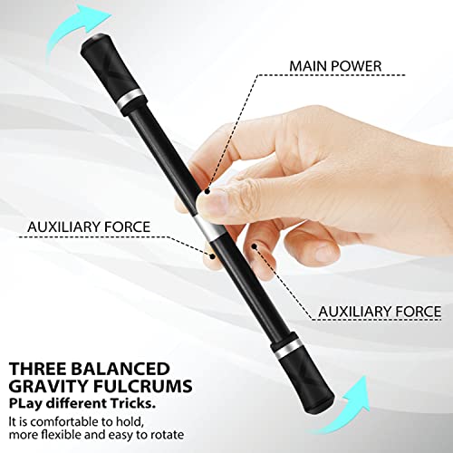 AYXXZJD Pen Spinning Set - 4 Modular Spinner Pens with Weighted Balance, ABS Barrel, and Tutorial (Silver, Black, Red, Blue)