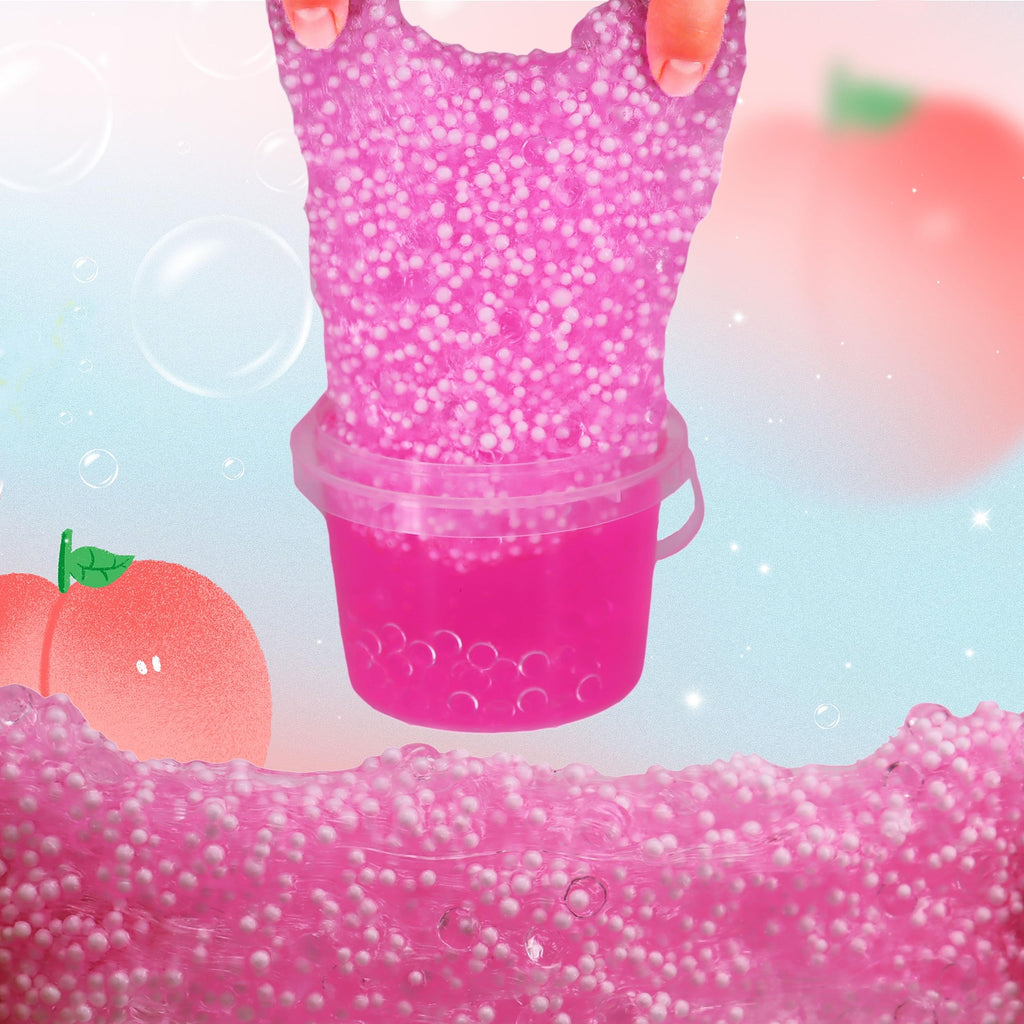 Azeperoy Rose Pink Jelly Cube Glimmer Crunchy Crystal Slime with 4 Add-In Sets for Sensory Play & Stress Relief