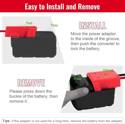 Azocek Power Wheel Adapter for Milwaukee 18V Batteries with Peg-Perego Connector – 12AWG Wire, 40A Fuse