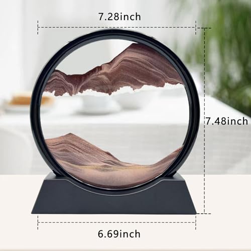AzureLeap Moving Sand Art 7 Inch Coffee Color Liquid Motion Sand Picture