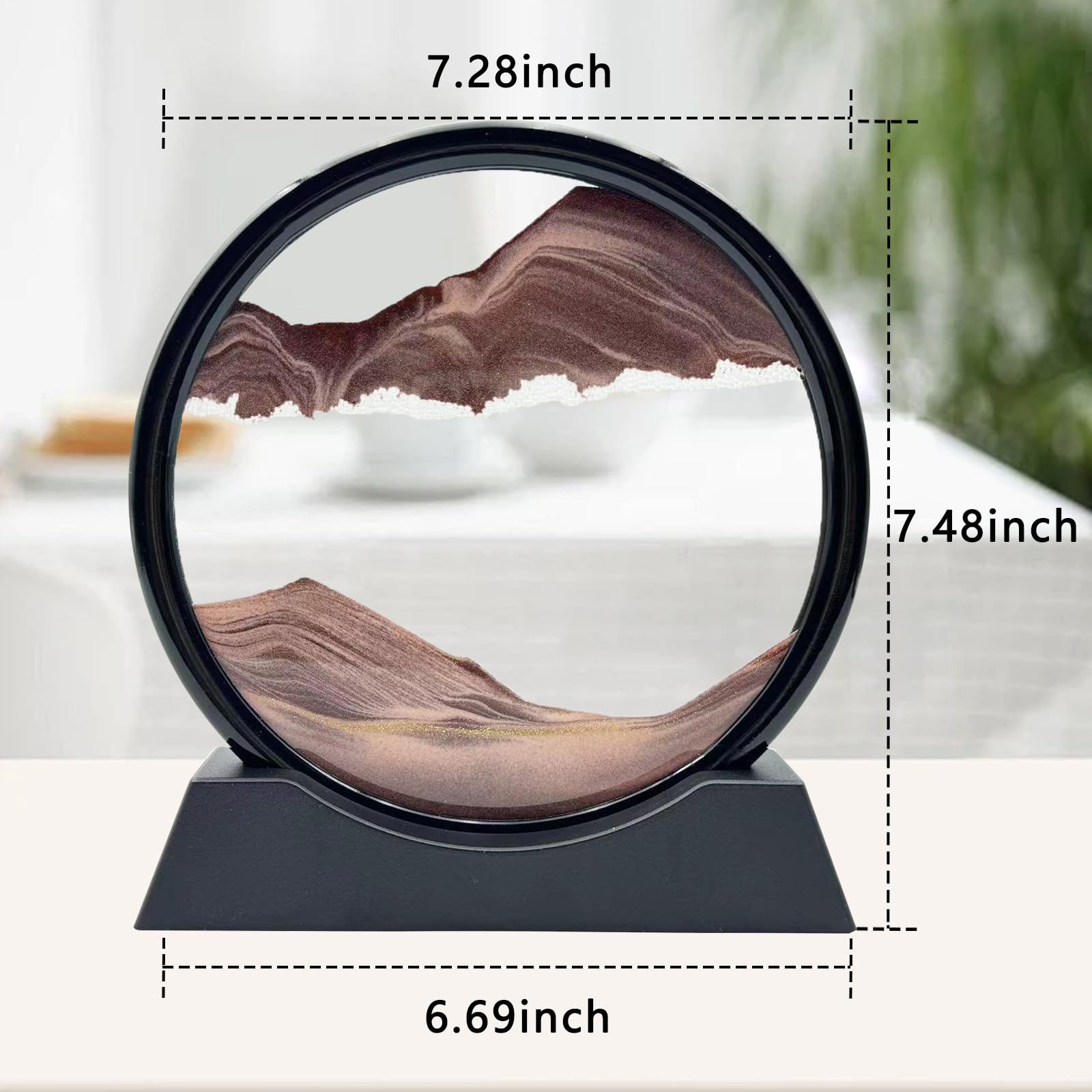 AzureLeap Moving Sand Art 7 Inch Coffee Color Liquid Motion Sand Picture