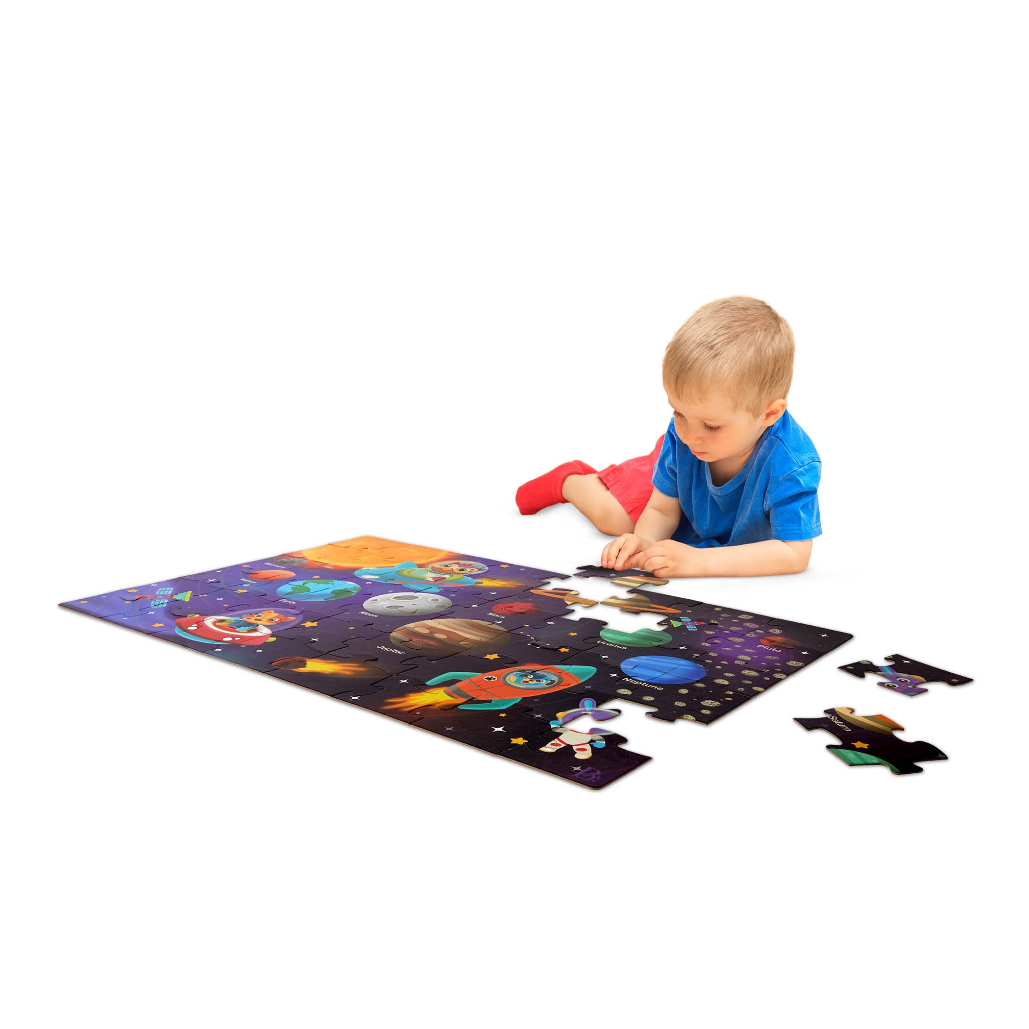 B. toys 48-Piece Solar System Floor Puzzle – Educational Space Puzzle for Kids Ages 3+