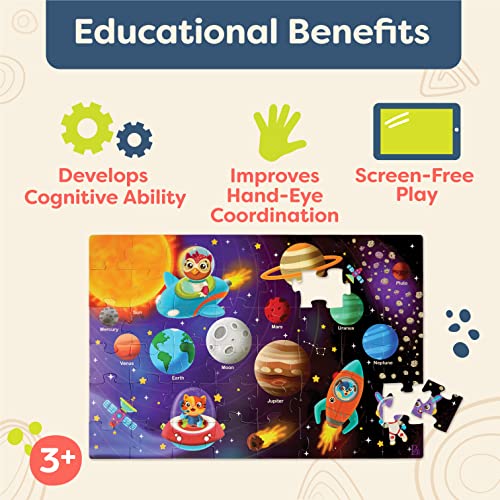 B. toys 48-Piece Solar System Floor Puzzle – Educational Space Puzzle for Kids Ages 3+