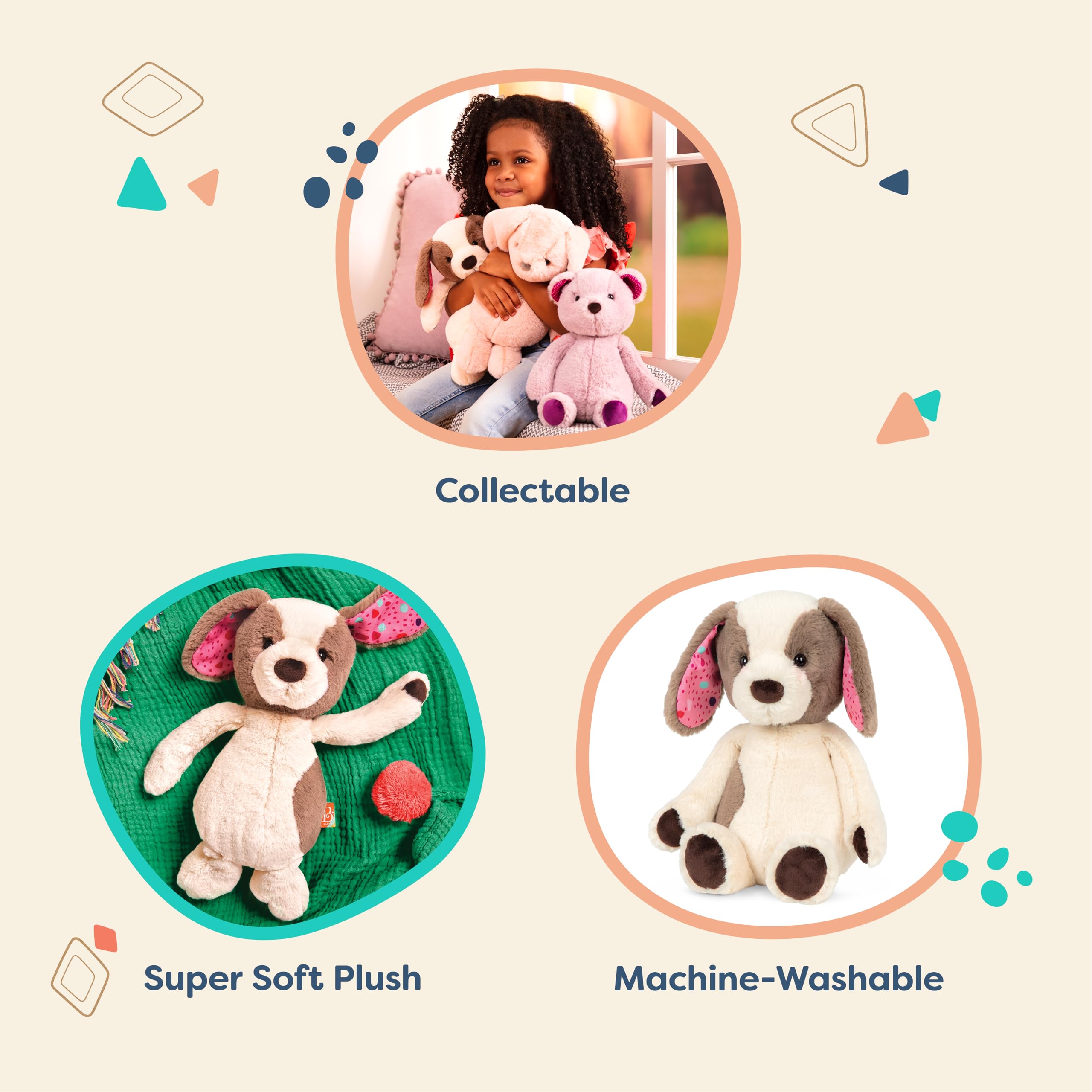 B. toys Cupcake Pup: 12-Inch Soft & Cuddly Plush Dog Stuffed Animal, Machine Washable