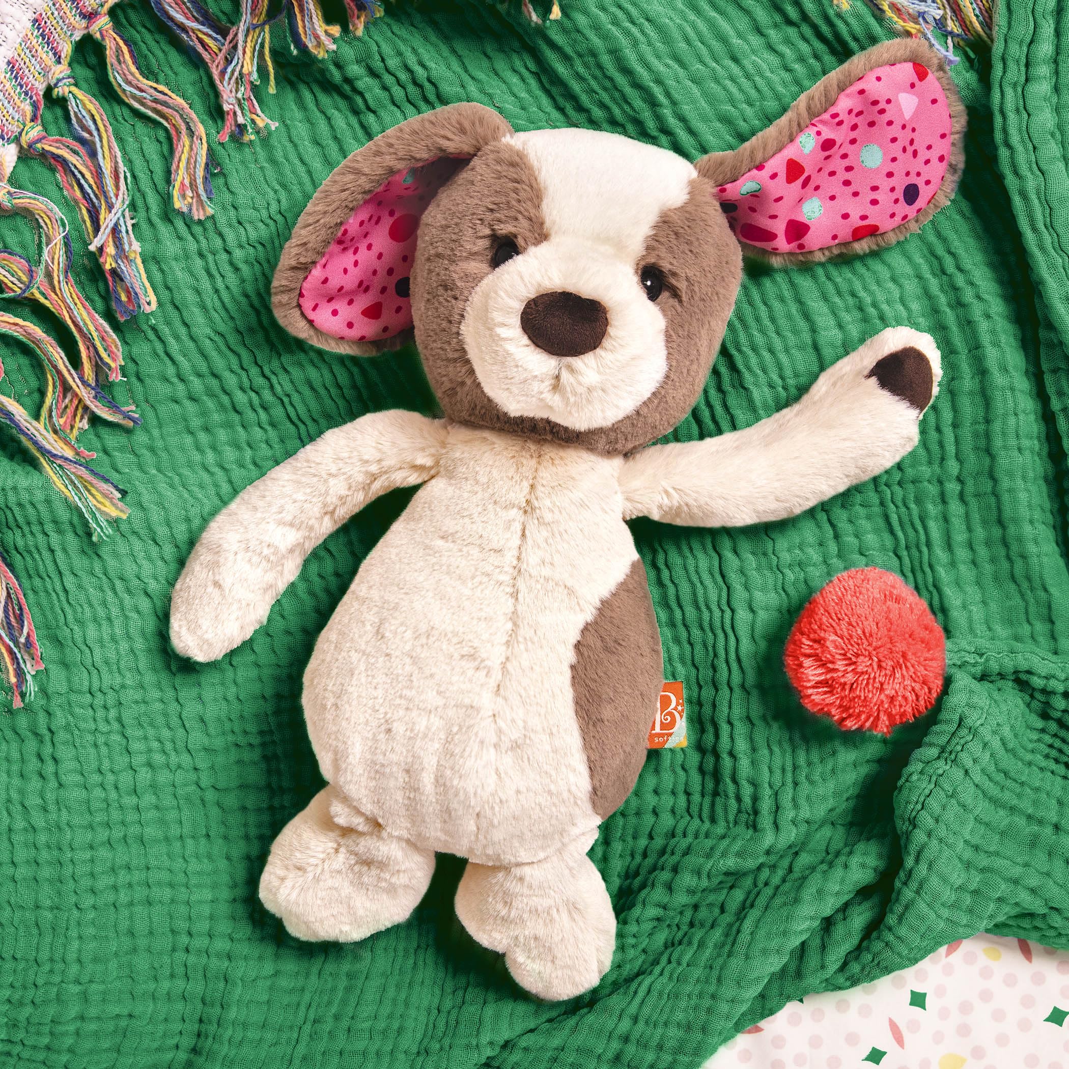 B. toys Cupcake Pup: 12-Inch Soft & Cuddly Plush Dog Stuffed Animal, Machine Washable