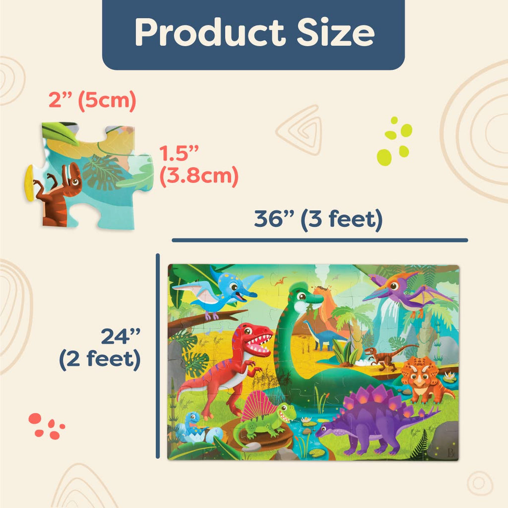 B. toys Gigantic Jigsaw Dinosaurs Puzzle – 48-Piece Floor Puzzle for Toddlers Ages 3+