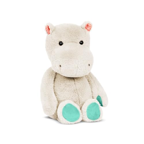 B. toys Happyhues Garry Grey Hippo – 10-Inch Soft Plush Stuffed Animal