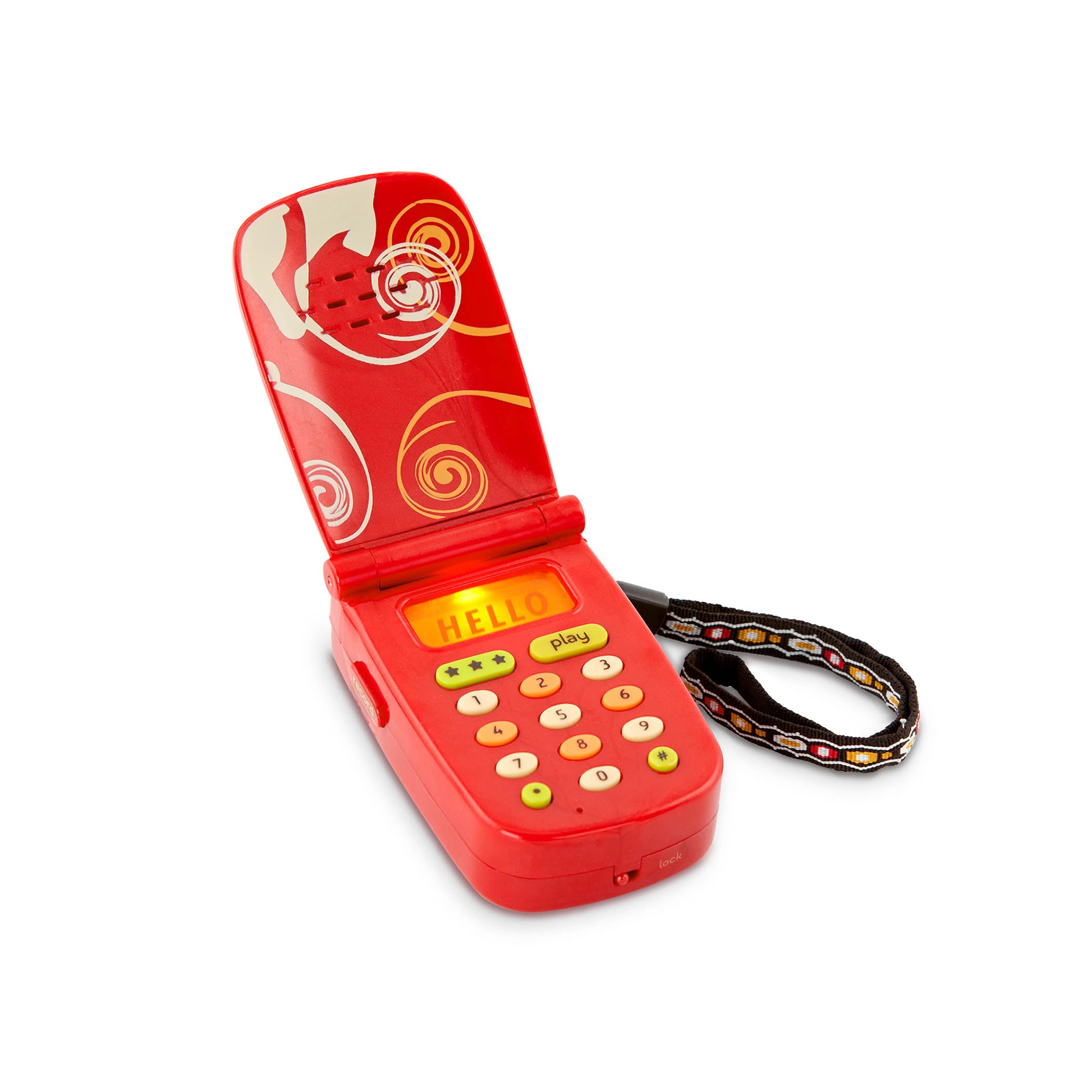 B. toys Hellophone Red – Toddler Cellphone with Sounds, Lights, and Voice Recording