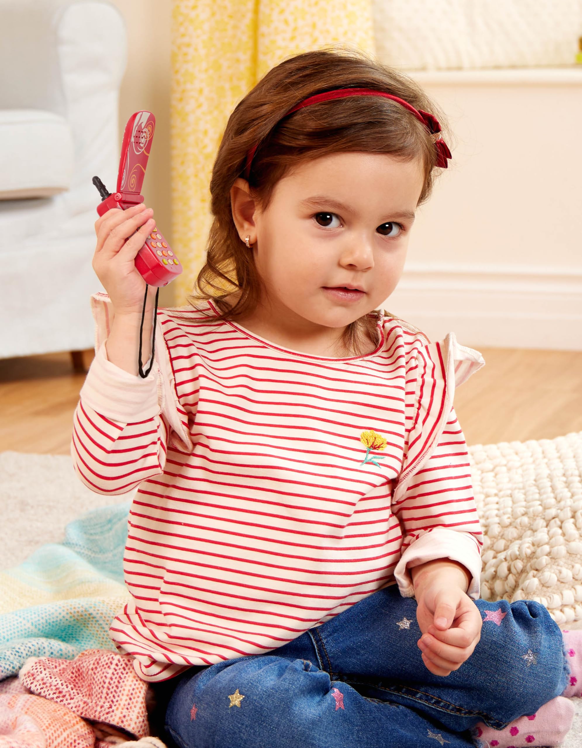 B. toys Hellophone Red – Toddler Cellphone with Sounds, Lights, and Voice Recording