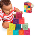 B. Toys One Two Squeeze Baby Blocks – 10 Soft Stacking & Building Blocks for Sensory Development