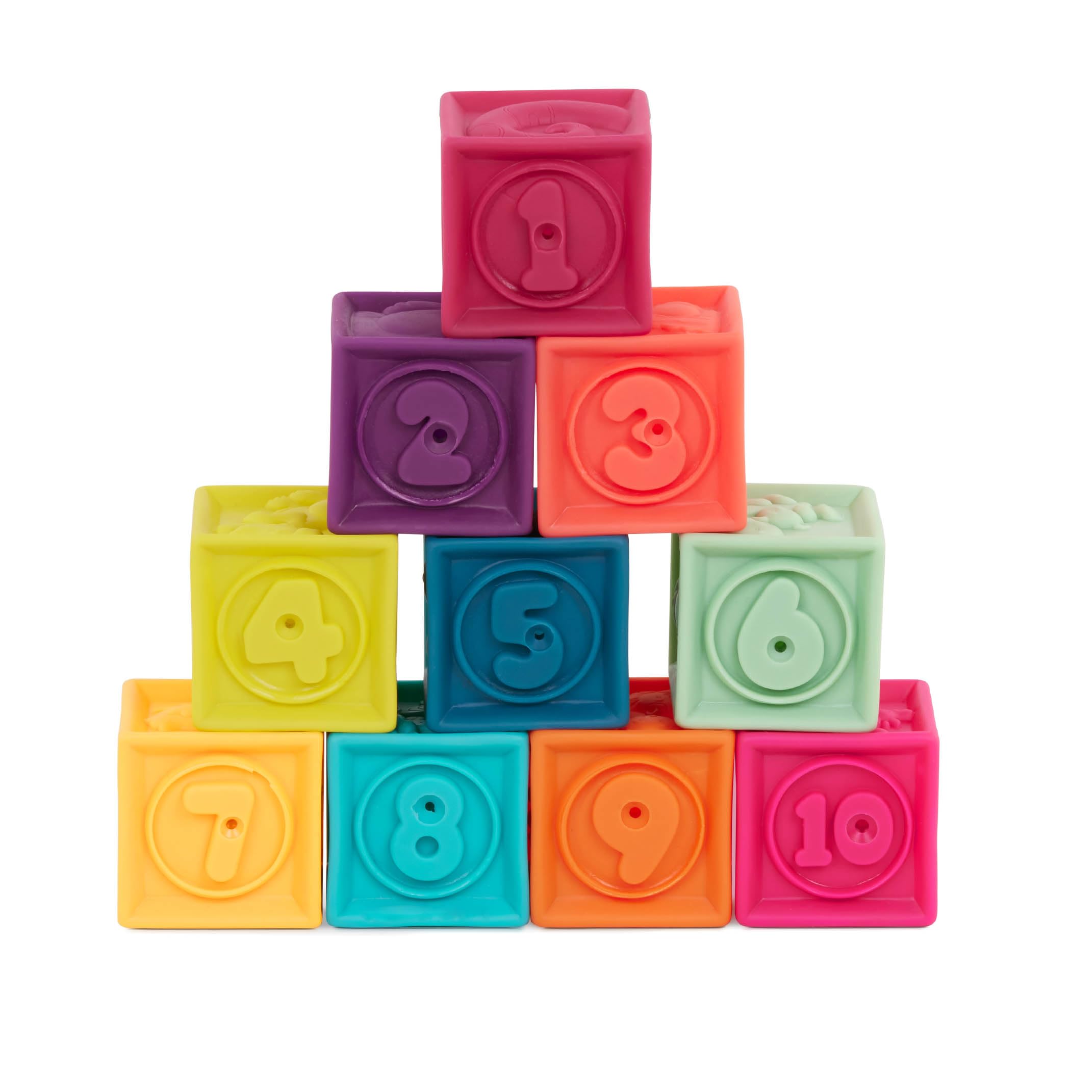 B. Toys One Two Squeeze Baby Blocks – 10 Soft Stacking & Building Blocks for Sensory Development
