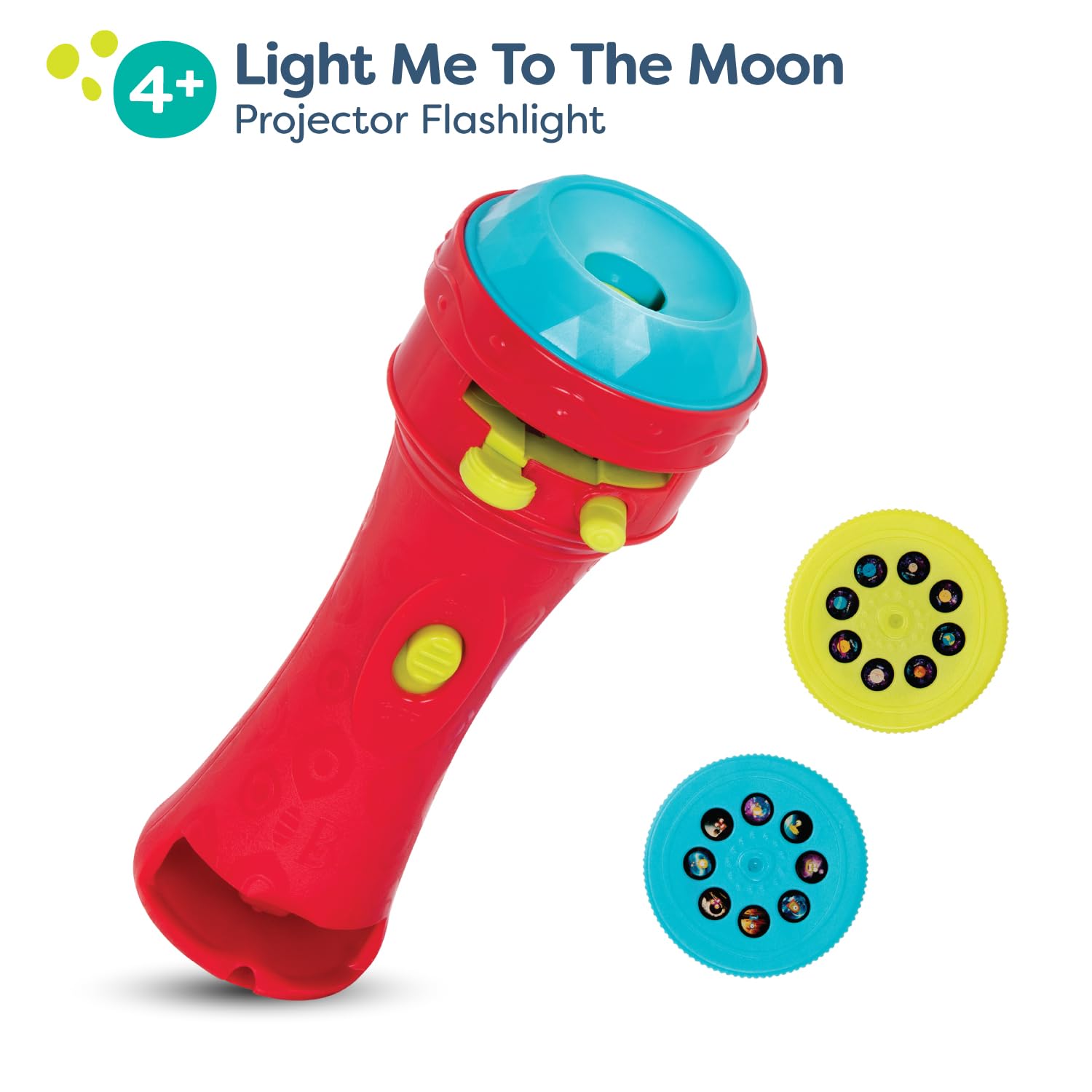 B. toys Projector Flashlight – Red – Space Toy with Planet and Alien Image Reels for Kids 4+