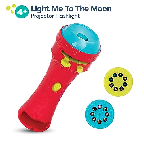 B. toys Projector Flashlight – Red – Space Toy with Planet and Alien Image Reels for Kids 4+