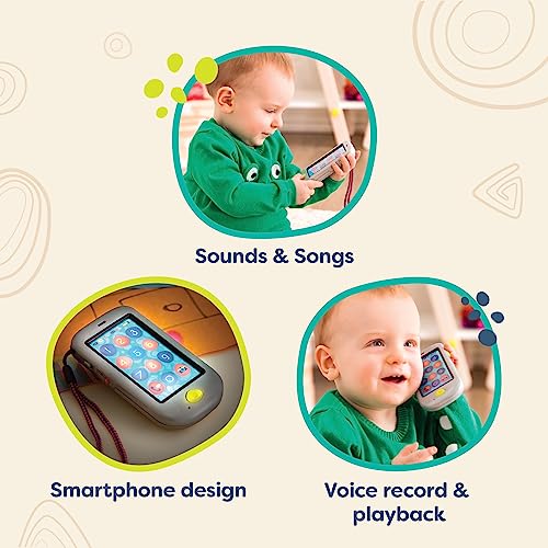 B. toys Silver Hi Phone - Interactive Pretend Play Smartphone for Toddlers 18 Months+