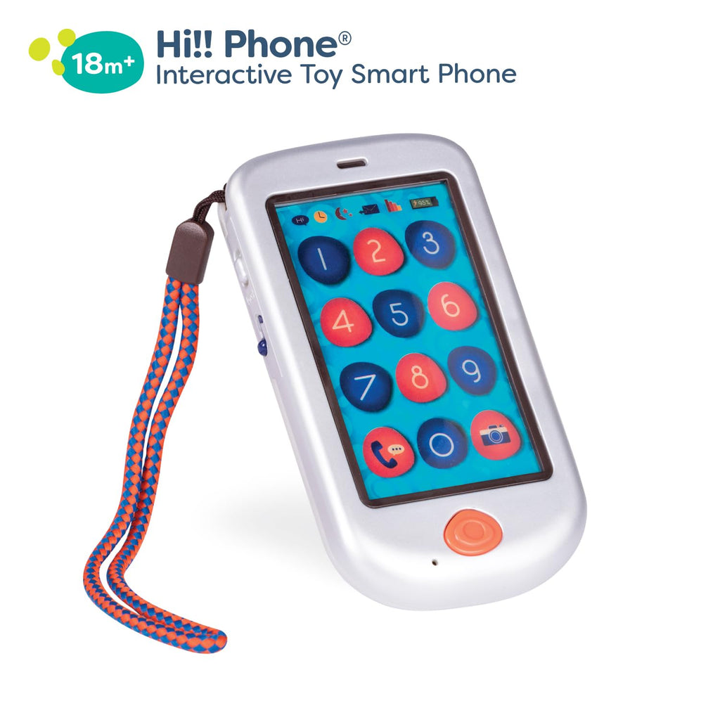 B. toys Silver Hi Phone - Interactive Pretend Play Smartphone for Toddlers 18 Months+