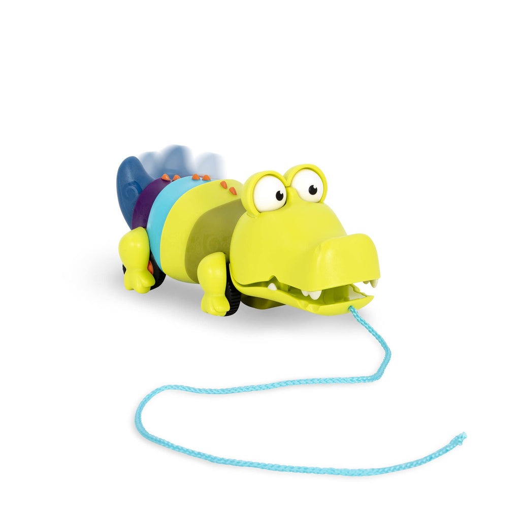 B. Toys Snappity Scott Pull-Along Crocodile Toy – Push or Pull with Snap, Waggle & Roll Action for Toddlers 18 Months+