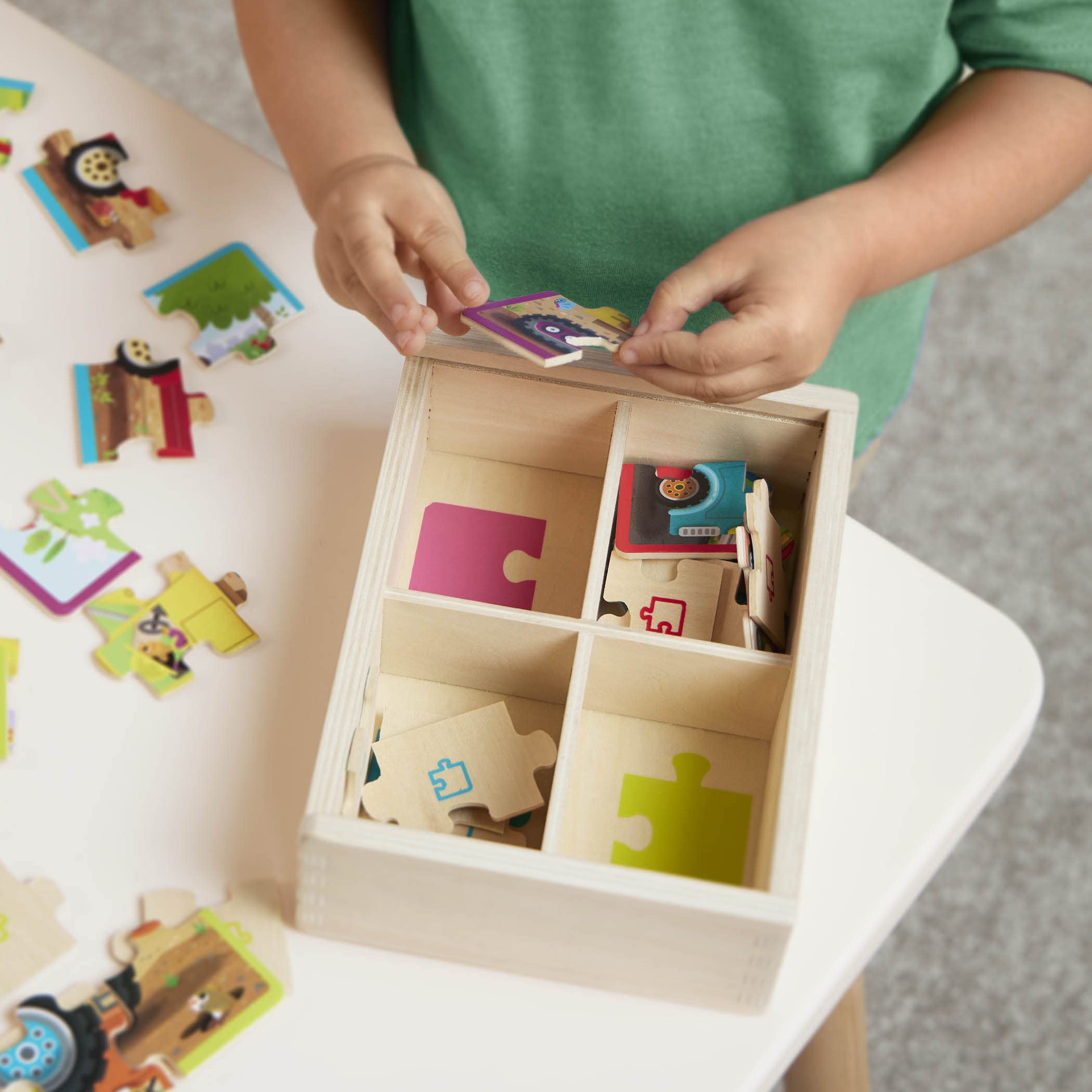 B. toys Wooden Truck Puzzles Set – 4 Jigsaw Puzzles for Kids Ages 3+