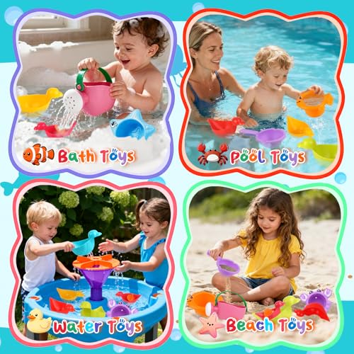 Babelshar 10-Piece Bath Toys for Toddlers 1-3 – Floating Ducks, Stacking Cups & Pouring Water Play