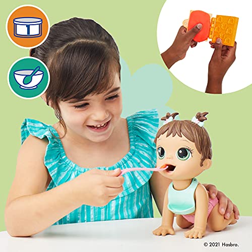 Baby Alive Lil Snacks Doll – 8-Inch Interactive Doll with Snack Mold and Diaper Flap, Ages 3+