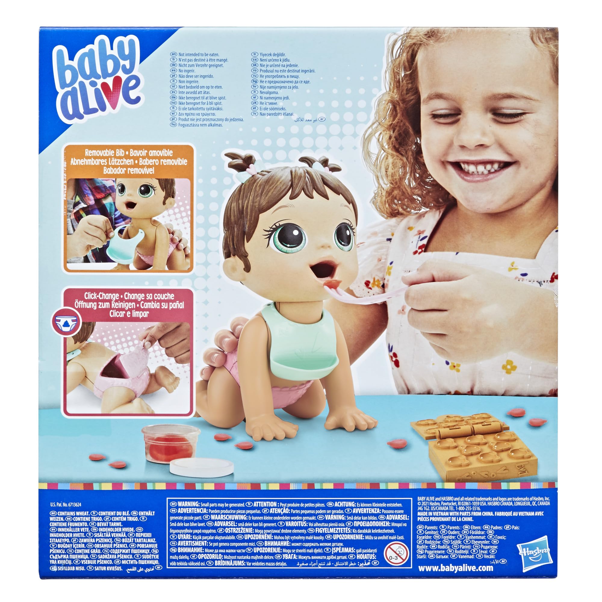 Baby Alive Lil Snacks Doll – 8-Inch Interactive Doll with Snack Mold and Diaper Flap, Ages 3+
