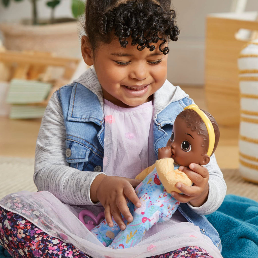 Baby Alive Soft ‘n Cute 11-Inch Doll with Black Hair, Animal Onesie & Teether – Machine Washable Toddler Toy for Ages 18+ Months