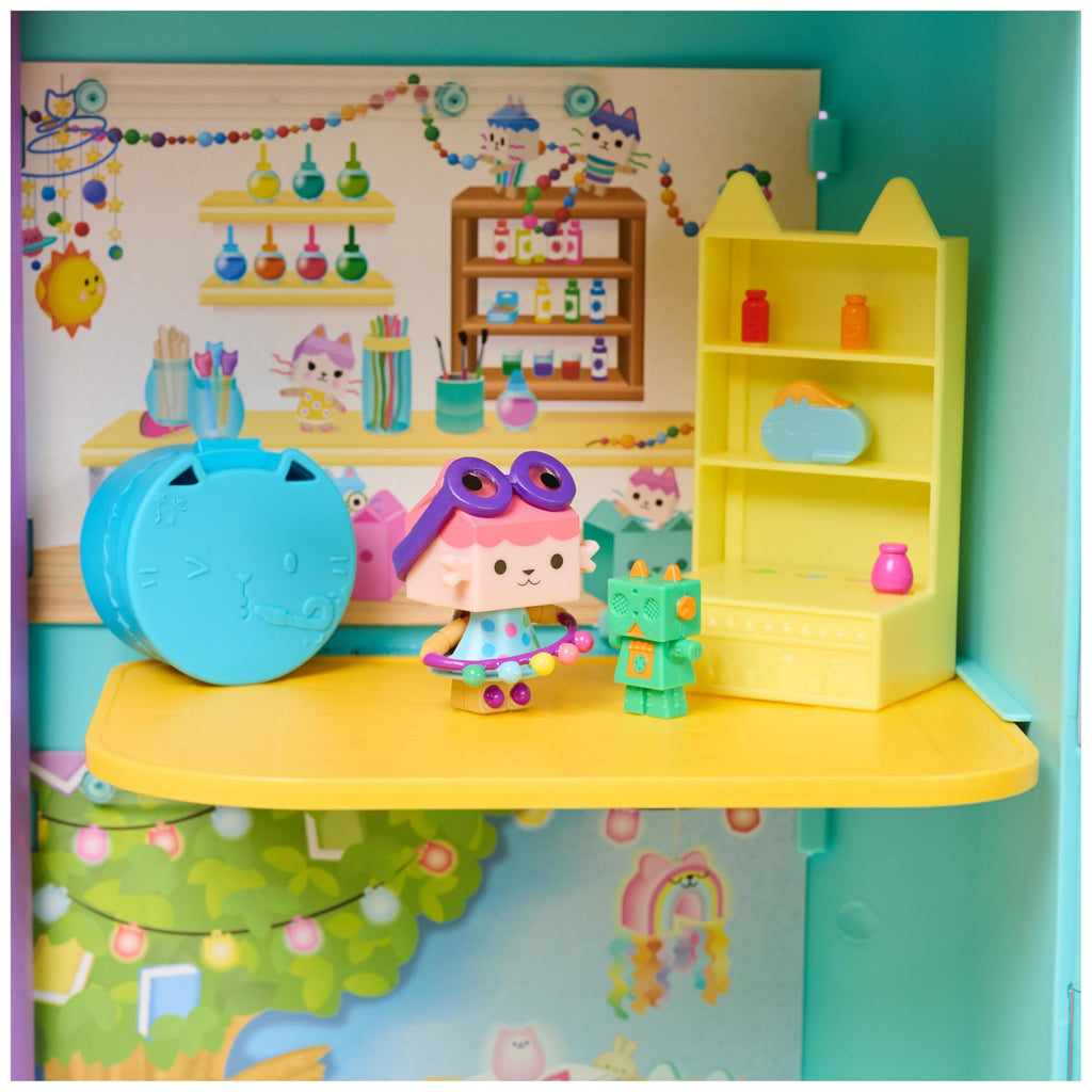 Baby Box Cat Bobble Figure with Craft Shelf & Surprise Accessories, Gabby's Dollhouse