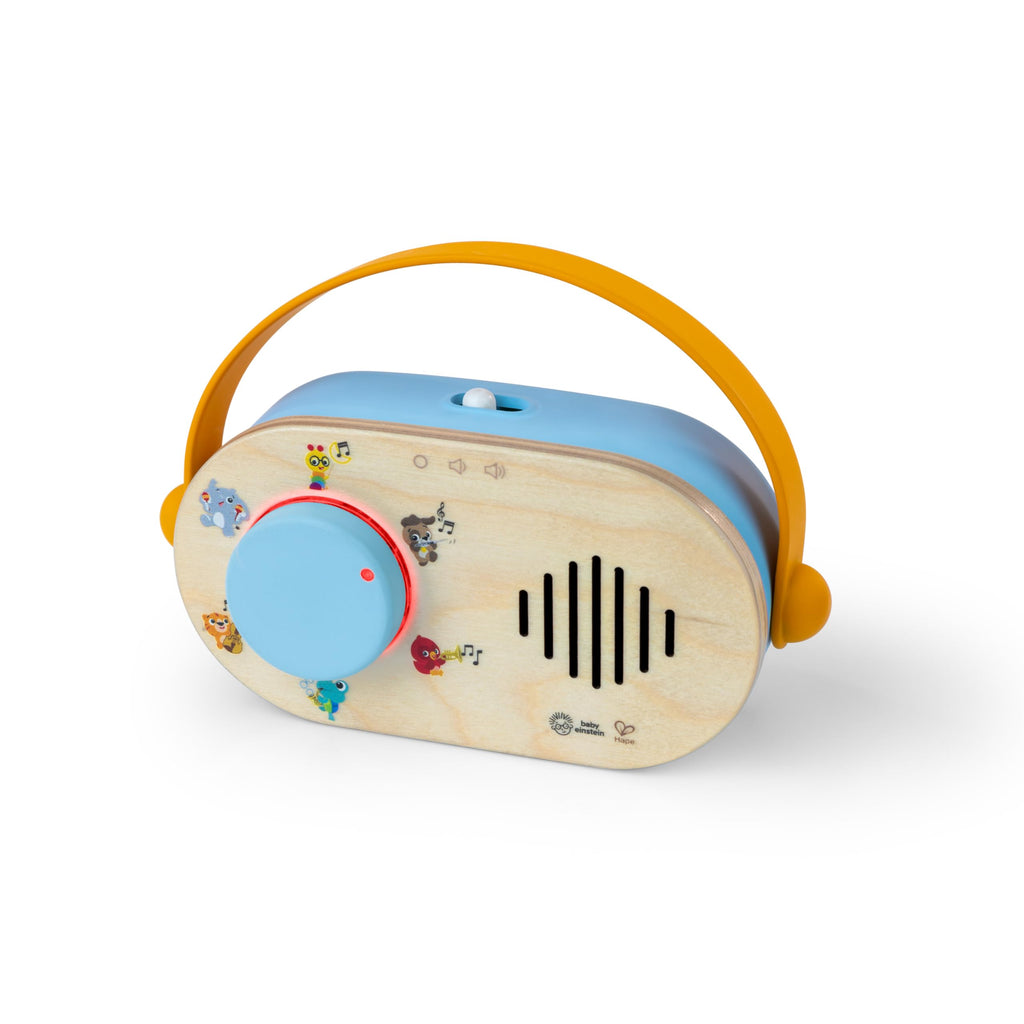 Baby Einstein + Hape Discovery Radio Toy: Musical Wooden Toy with Lights & Sounds for Ages 6 Months+