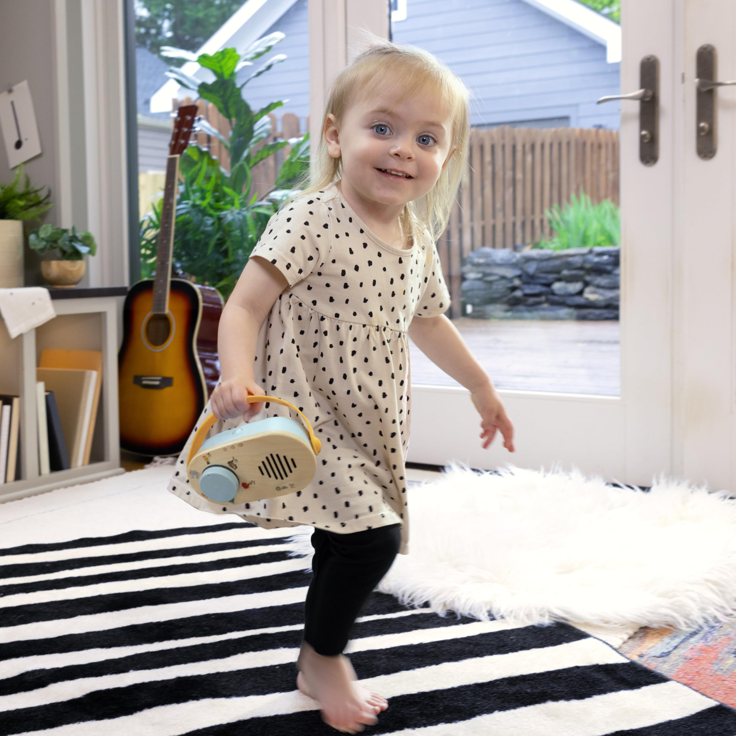 Baby Einstein + Hape Discovery Radio Toy: Musical Wooden Toy with Lights & Sounds for Ages 6 Months+