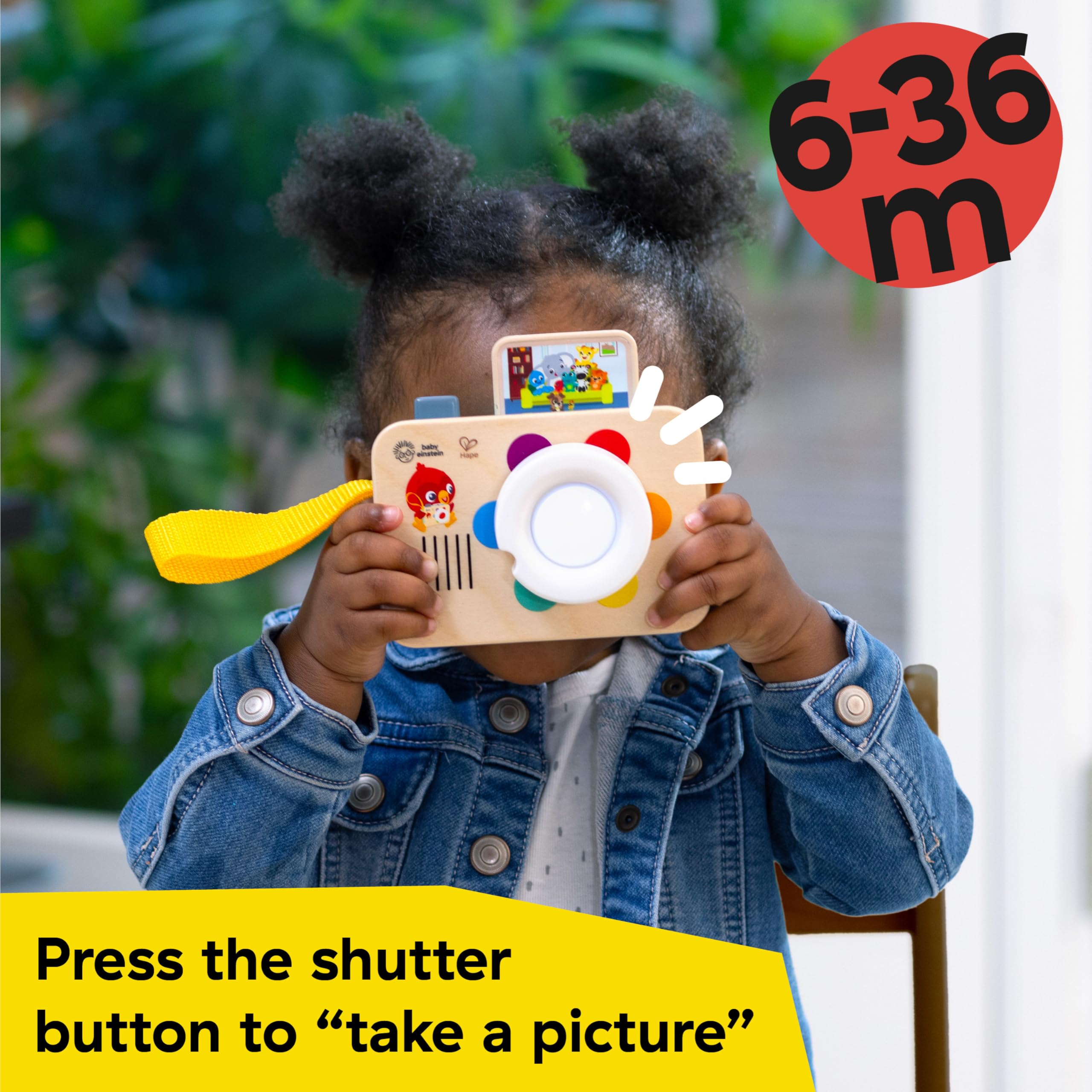 Baby Einstein + Hape Learning Lens Toy Camera – Color Learning and Pretend Play with 4 Languages