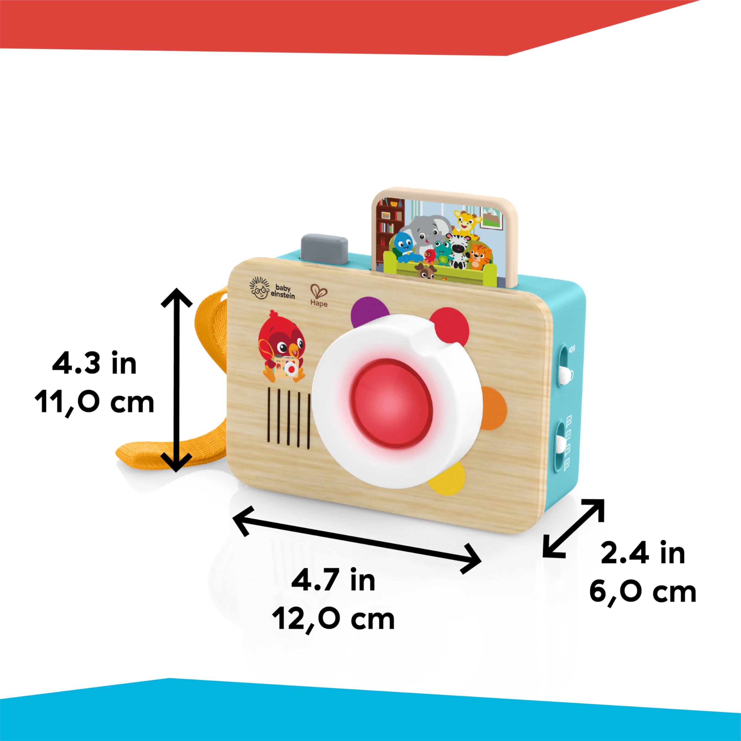 Baby Einstein + Hape Learning Lens Toy Camera – Color Learning and Pretend Play with 4 Languages